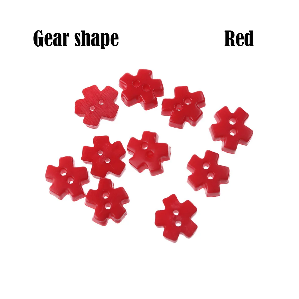 20/50Pcs 6mm Clothes Buckles for Doll Ultra Small Gear Shape Buttons Cute Candy Color Doll Clothing Buttons Accessories - Цвет: Red