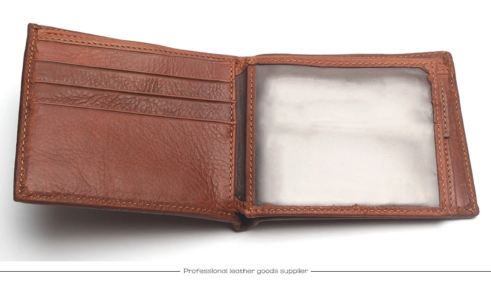 Eagle Head Embossed Wallet For Men Fashion Man Genuine Leather Wallets Cowhide Coin Purse