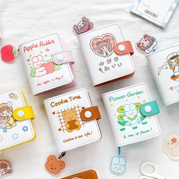 

Yoofun Cartoon PU Leather Mini Loose-leaf Notebook with PVC Stickers Acrylic Tag for Bullet Journaling Portable Small Notebook