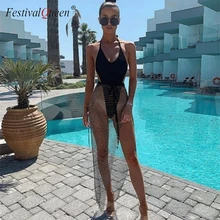 Блестящая блестящая юбка с кристаллами и бриллиантами сетчатая прозрачная эластичная пикантная облегающая юбка с высоким разрезом Женская Клубная одежда г