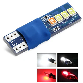 

1pcs Car led Canbus W5W T10 8 smd 2835 Led For Auto Wedge Light Width Lamp Door Parking Bulb License Plate White Blue DC 12V