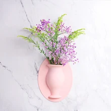 Бесшовный клей силиконовая ваза растения Волшебная деревянная бутылка всасывания кулон ваза для дома офисы Настенный декор