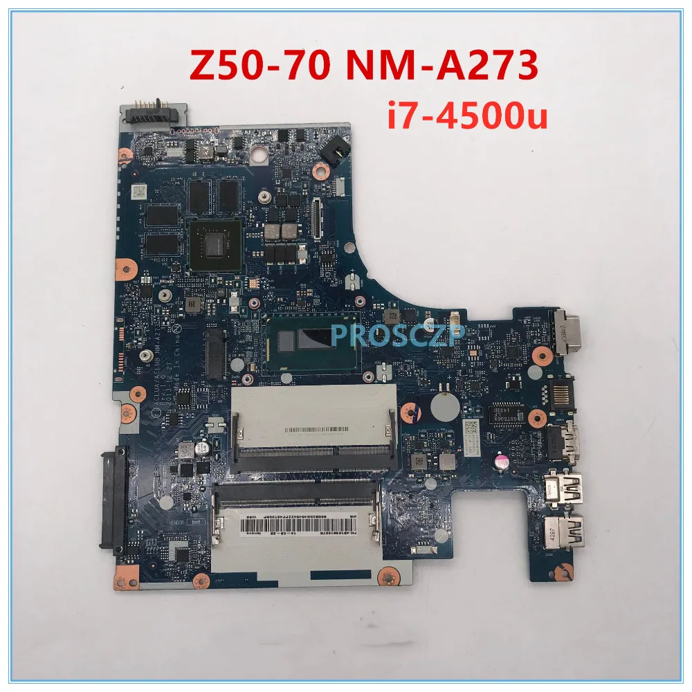 Высокое качество для Z50-70 Материнская плата ноутбука NM-A273 с SR1EB I7-4510U работает хорошо