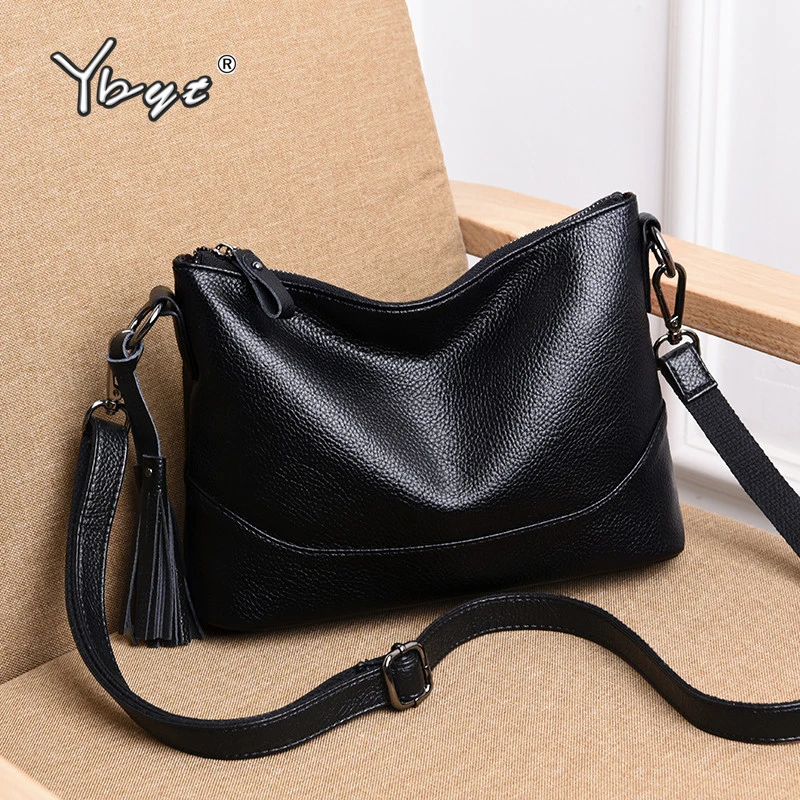 

YBYT tassel women designer handbags high quality soft PU leather tote bag vintage casual black female shoulder crossbody bag