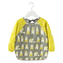 Милый Детский водонепроницаемый передник с длинными рукавами, Детский комбинезон для кормления, мягкая одежда для малышей