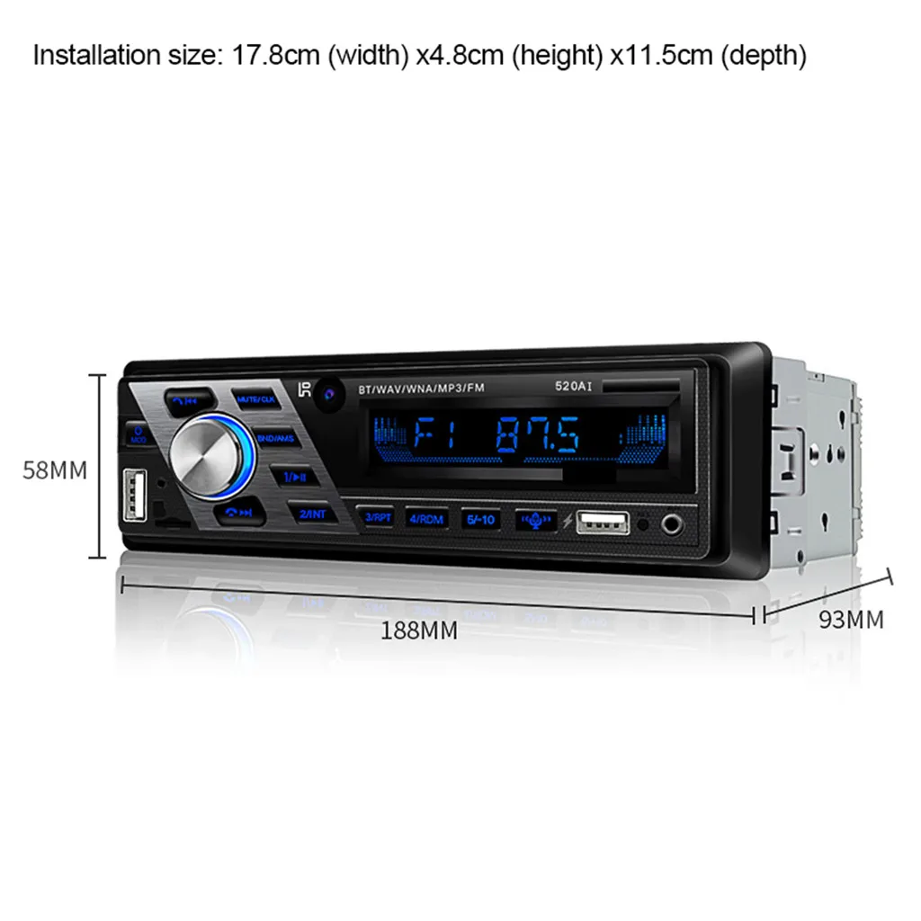 Bluetooth Автомобильный MP3-плеер Автомобильный MP3-плеер с USB Зарядное устройство 12/24V автомобиль радио FM Bluetooth Remote SD карты mp3#109g30