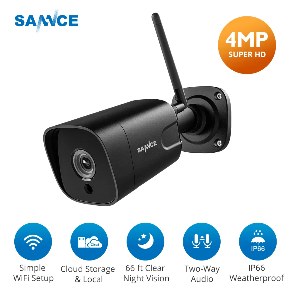 SANNCE FHD 4MP IP Security Camera Wireless Two-way Audio Motion Detection Night Vision WIFI Baby Monitor Mini Cam | Безопасность и