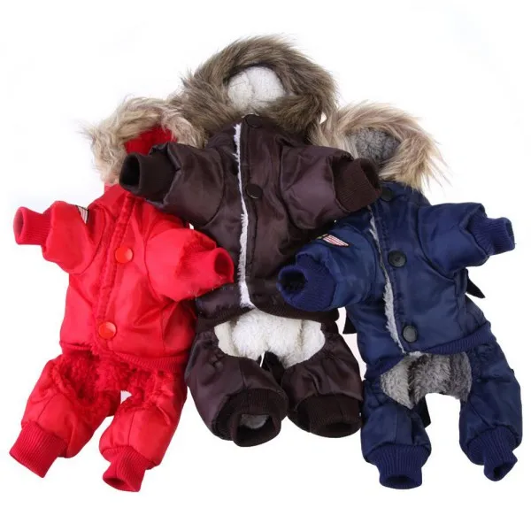 Зимние комбинезоны для собак Одежда для собак пальто стеганая Толстовка комбинезон брюки Одежда для собак пальто куртка верхняя одежда костюм