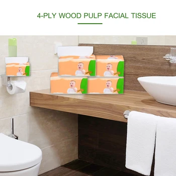 

Single Pack 4 Layers Wood Facial Tissue Toilet Paper Tissue Paper Napkins Household Tissues for Home Office Bathroom 480 Sheet