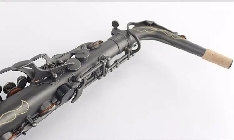 Professional Musical Instruments SUZUKI Alto Saxophone E Flat Matte Black Nickel Plated Surface Sax For Students