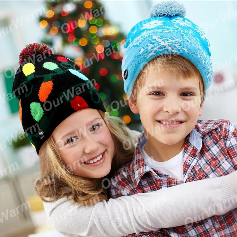 Светодиодный Теплый головной убор для детей и взрослых, Рождественский светильник, Рождественский головной убор, светодиодный Рождественский головной убор