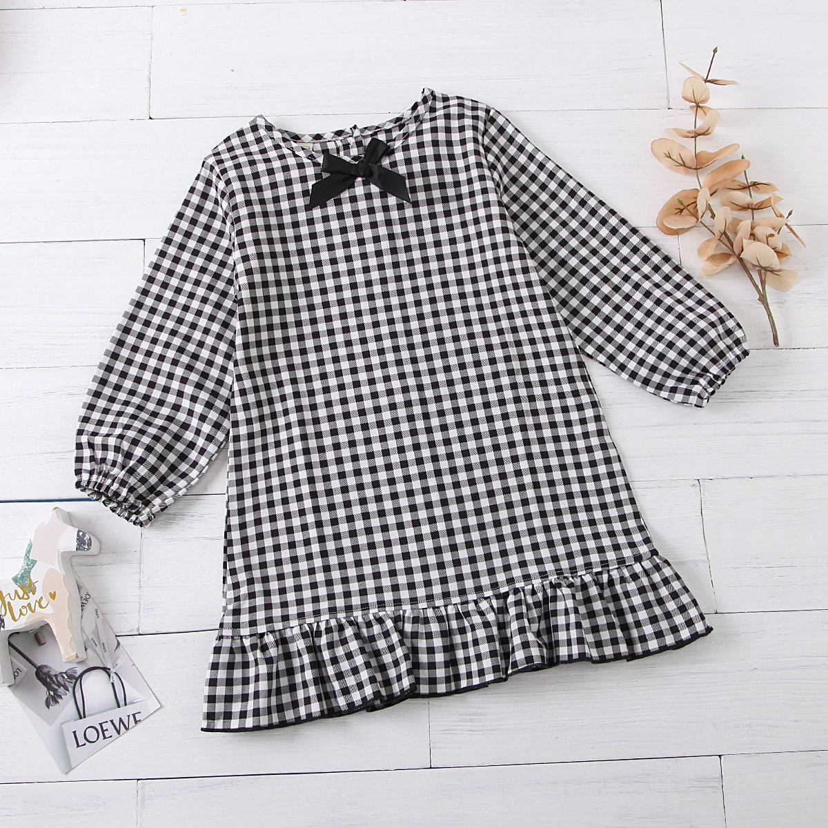 

Emmababy Toddler Baby Girl Clothes Newest Fashion Plaids Stylish Long Sleeve Dress Party Daily Wear Outfit Fashion Clothes