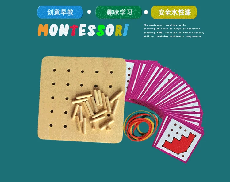 [Online Celebrity Recommended] Montessori Rubber Band Nailboard Early Childhood Mathematics Children'S Educational Toy Montessor