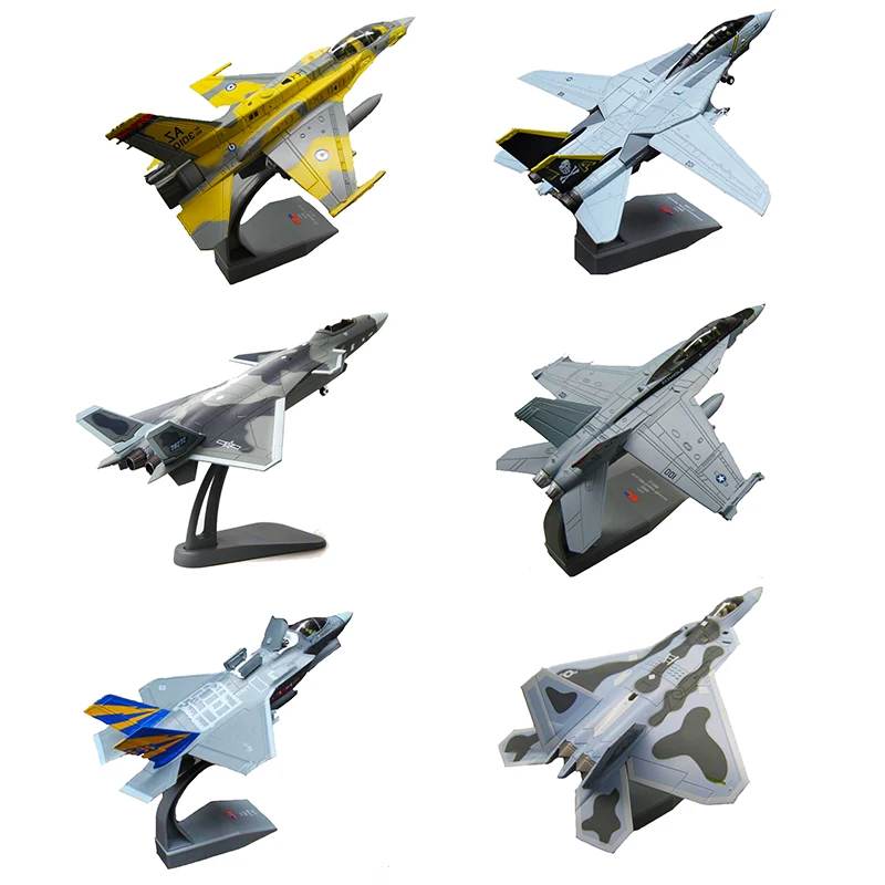 1:100 Diecast Aircraft Airplane Model F-14 Tomcat Fighter Plane Toys 