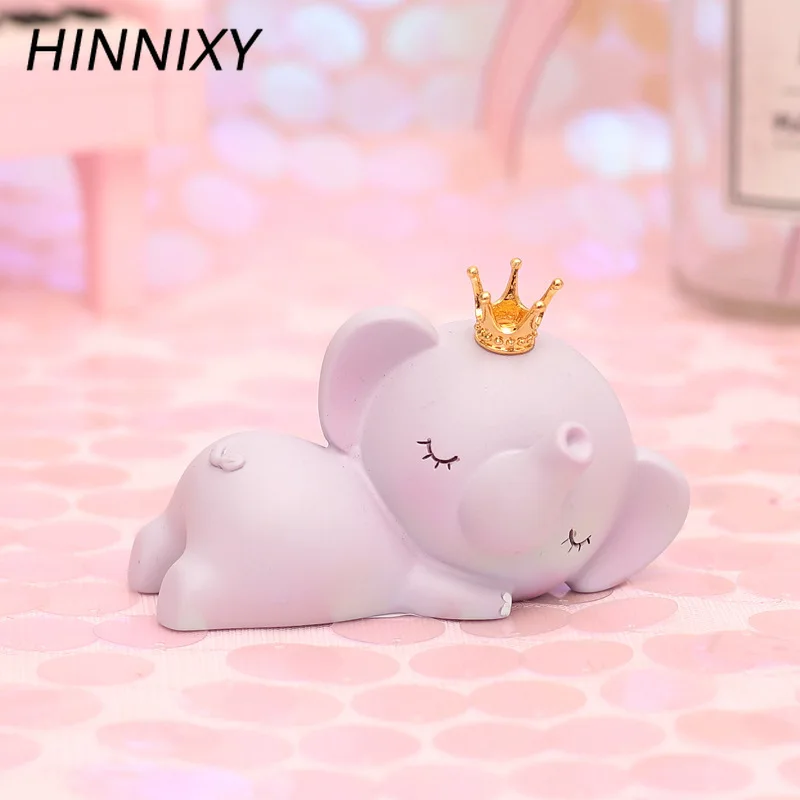 Hinnixy милый смоляной слон ночной Светильник Розовый Синий Ловец снов Корона Слон