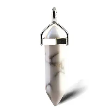 

DIY Quartz Point Pendant Charm White Stone Jewelry Accessories Silver Healing Reiki Chakra Jewelry Findings 2017 New
