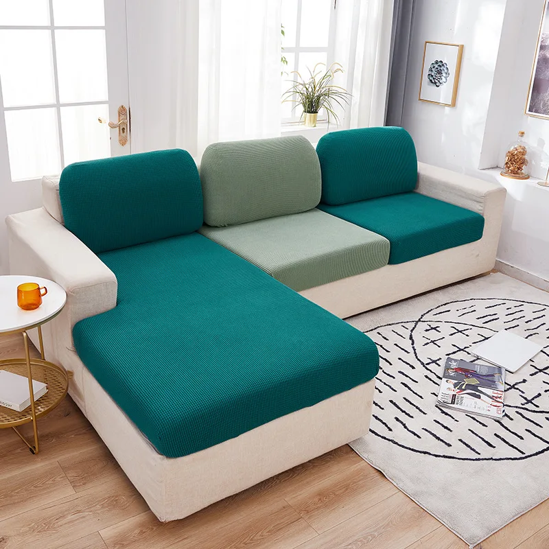 Jacquard Sofa Cushion Cover Solid Color Furniture Couch Covers for Living Room Home Spandex Stretch Washable Removable Protector 6