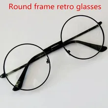 Moda Vintage Retro Metal montura lente transparente mujeres gafas Nerd gafas para Geek gafas negro de gran tamaño redondo ojo gafas