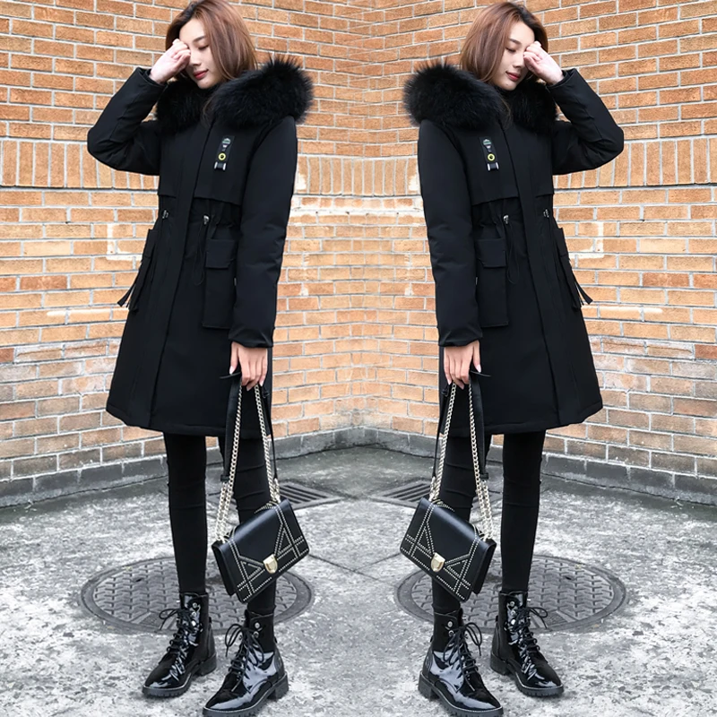 AYUNSUE Parkas Mujer зимняя куртка женская длинная куртка женская пуховая хлопковая стеганая куртка Корейская Теплая Куртка парка Mujer KJ2886