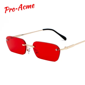 

Pro Acme Fashion Rectangle Luxury Small Sunglasses Women Red Lens Square Sun Glasses for Men Female Shades for Women PD1411
