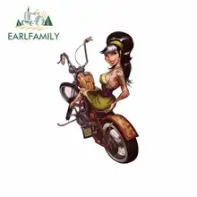 EARLFAMILY 13cm x 13cm Motorcycle Girl Funny Car Stickers Vinyl JDM Bumper Trunk Truck Graphics Waterproof Anime Fine Decal EARLFAMILY 13cm x 13cm Motorcycle Girl Funny Car Stickers Vinyl JDM Bumper Trunk Truck Graphics Waterproof Anime Fine Decal