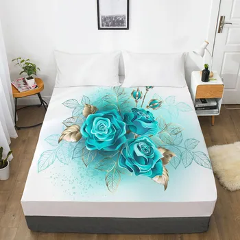

3D Luxury Fitted Sheet Purple Bed Mattress Fitted Cover Bed Linens Sheets Bedsheet Gold 100x203 Custom Design Bedding Sheets