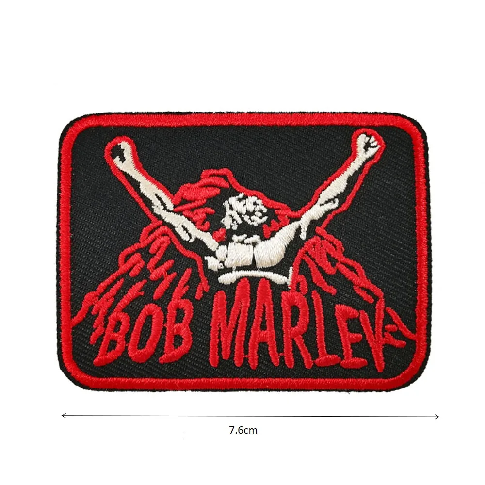 Боб Марли Регги СКА Ямайка вышитые Железные на патч сшить шляпа куртка жилет музыкальная группа, Рок Панк значок - Цвет: Затуплённый
