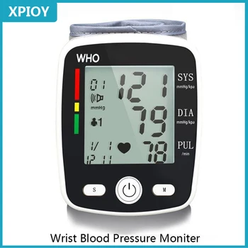 

XPIOY USB Charge Auto English Voice Wrist Sphygmomanometer Blood Pressure Meter Monitor Heart Rate Pulse Tonometer BP cuff