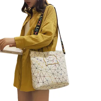 

Female Laser Ribbons Crossbody Bag Large Capacity Linellae Print Lady Casual Multipurpose Shoulder Bag Cat head Handle Handbag