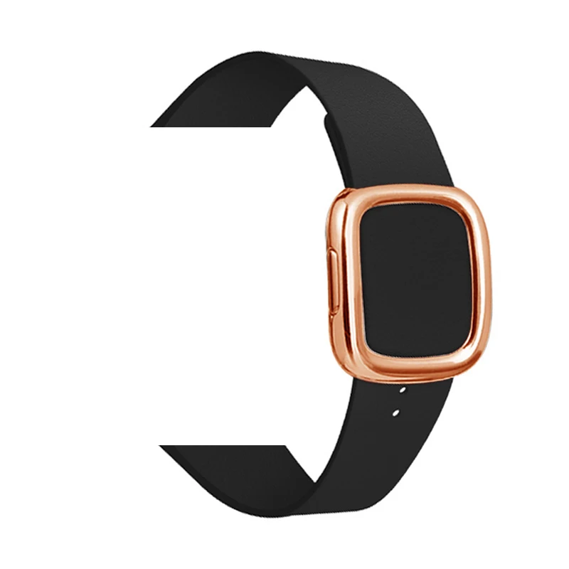 black 3 Для apple watch группа 5 4 44/40 мм современный стиль браслет на запястье, аксессуары для наручных часов iWatch серии 3/2/1/42 38 мм для кожаный ремешок - Цвет ремешка: black 3