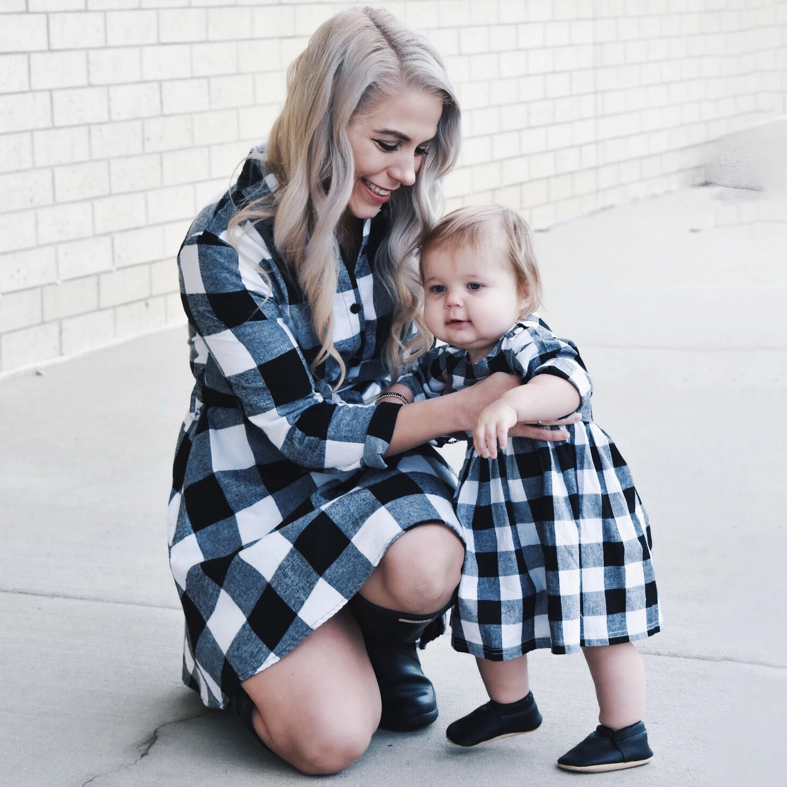 

Christmas Mother Daughter Slim Plaid Dress Family Matching Outfits Floral Dress Summer Girl Women Boho Loose Dresses Sundress