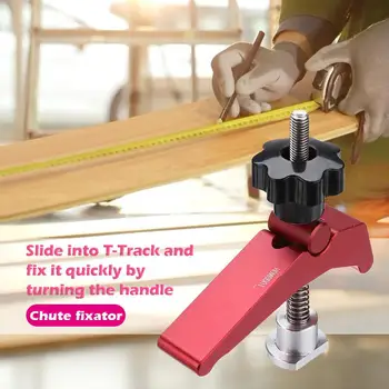 

T-Track Clamp Set Miter Track Jig Fixture T-Slot Woodworking Tool T-Slot Aluminum Alloy Quick Acting Hold Down Clamp