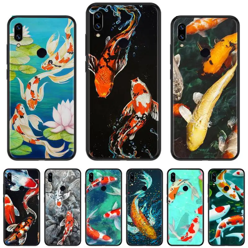 

Chinese Koi Fishes good luck Phone Case For Xiaomi Redmi Note 4 4x 5 6 7 8 pro S2 PLUS 6A PRO soft shell funda hull