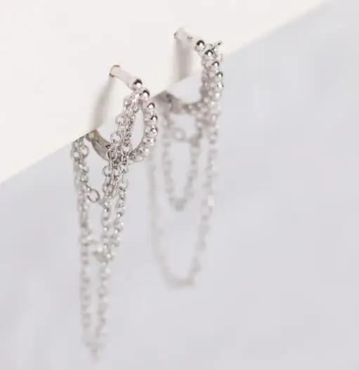 SHANICE Fine Jewelry 925 пробы серебряные круглые бусины с кисточкой Кулон Серьги гвоздики для женщин подарок для девушек - Окраска металла: silver