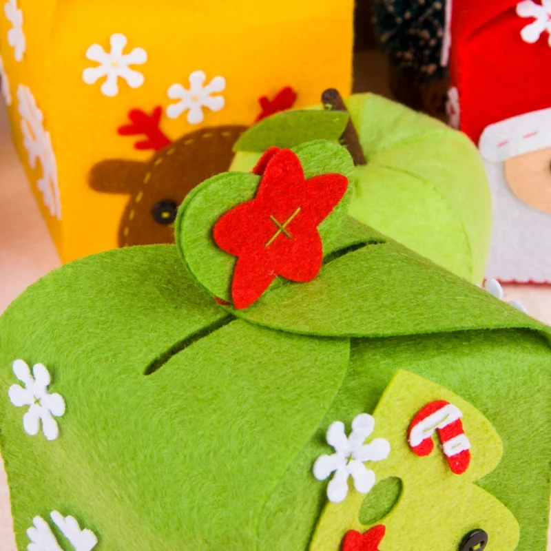 Набор материалов для творчества, Рождественское украшение, Kerst Doosjes, рождественские подарки/классная коробка для яблока на Рождество, украшение из ткани ручной работы