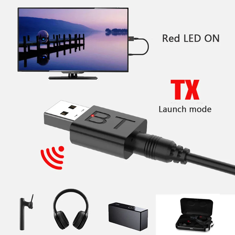 2 в 1 Bluetooth 5 0 наушники аудио приемник передатчик мини стерео AUX RCA USB 3 мм разъем для