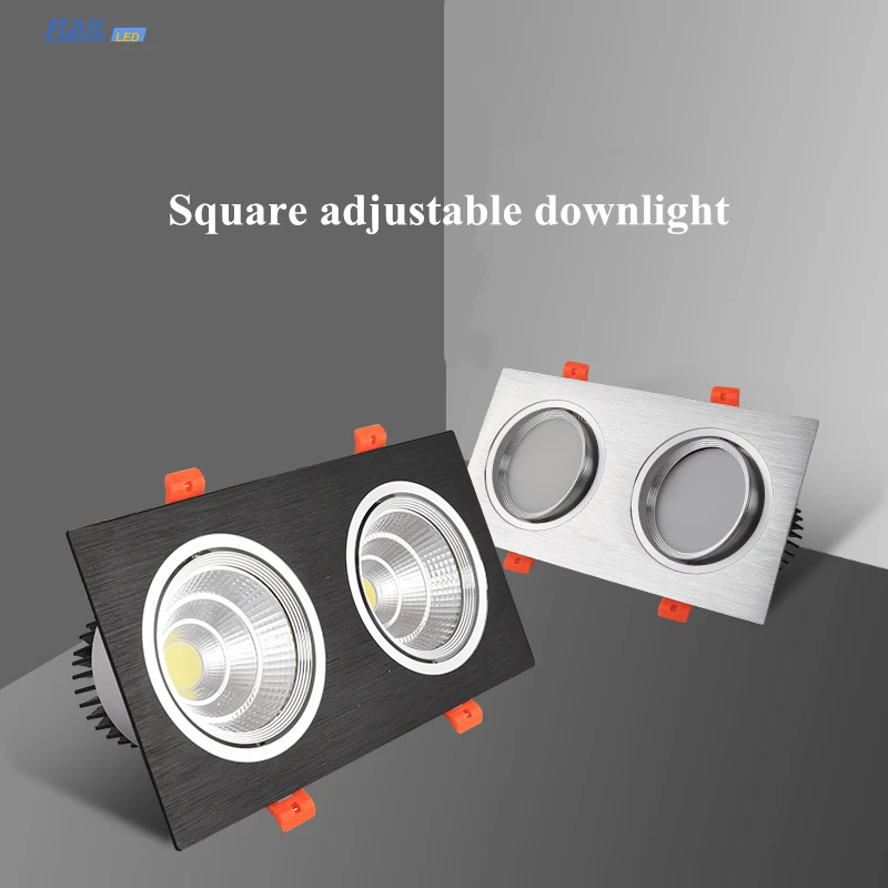 Lot De 3 Spots Encastrés LED Carrés HOFTRONIC Durham – Noir – 6400K (lumière Du Jour) – Inclinables – Dimmables – Taille Scie 85 Mm