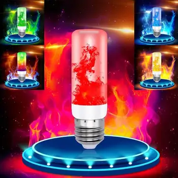 

Flame Effect Lamp G-Sensor Christmas New LED Fire Light Corn Bulb AC85-265V 4 Modes 2835 Lighting Bar KTV Home 3W E27/E26 Decor