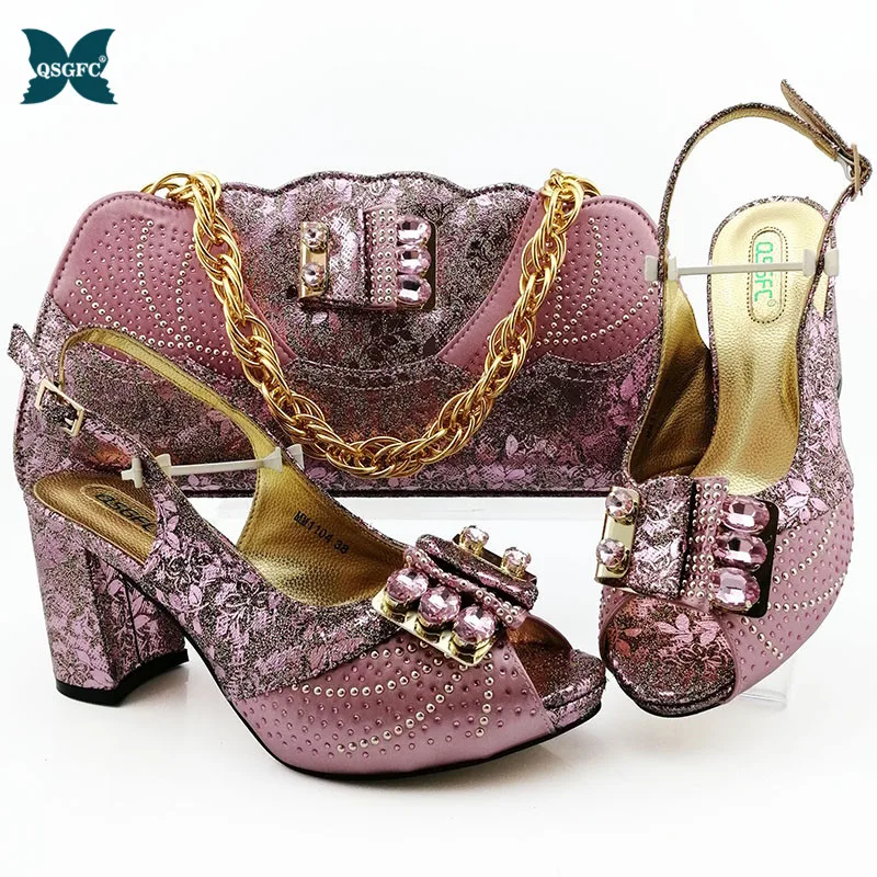 Shoes Matching-Bags Nigerian High-Heel Wedding Italian-Design African Women Party Fashion