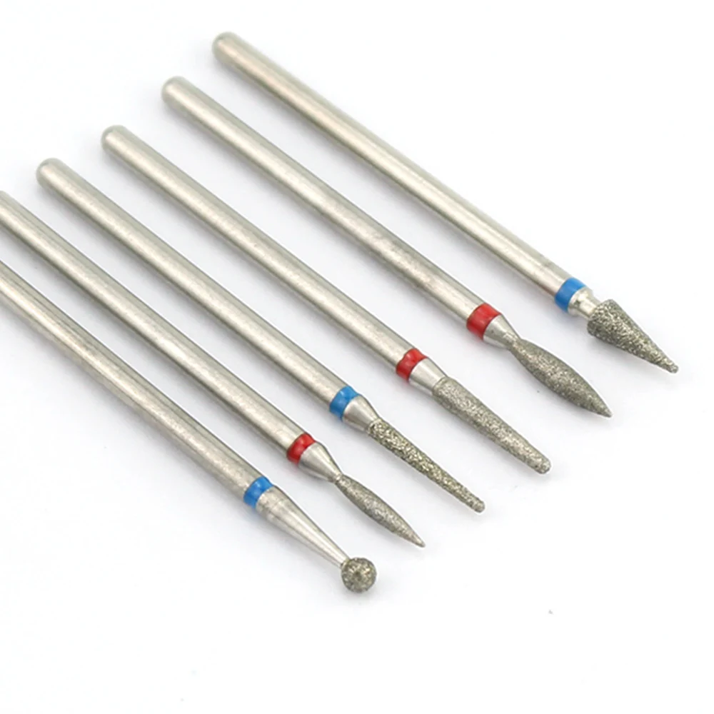 Nail Drill Bit Nail Drill Bits Diamond Burs Cuticle Remover Bit Nail Art Tools Nail Manicure Tools Nail Manicure Accessories 6pcs/pack Diamond Nail Milling Cutter Rotary Burr for Nail Files Cuticle Clean Drill Bits Apparatus for Manicure Art Tools