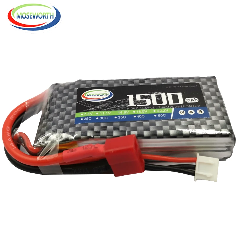 2 шт/упаковка 2S RC LiPo Батарея 7 4 V 1500 мА/ч 25C для радиоуправляемый самолет
