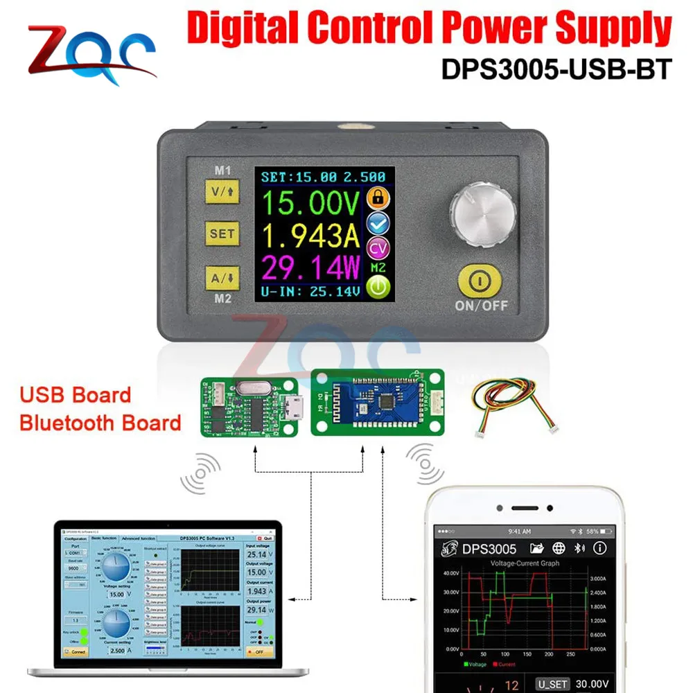 DPS3005 Digital DC 32V 5A Programmable Control Step Down Power Supply LCD Module 