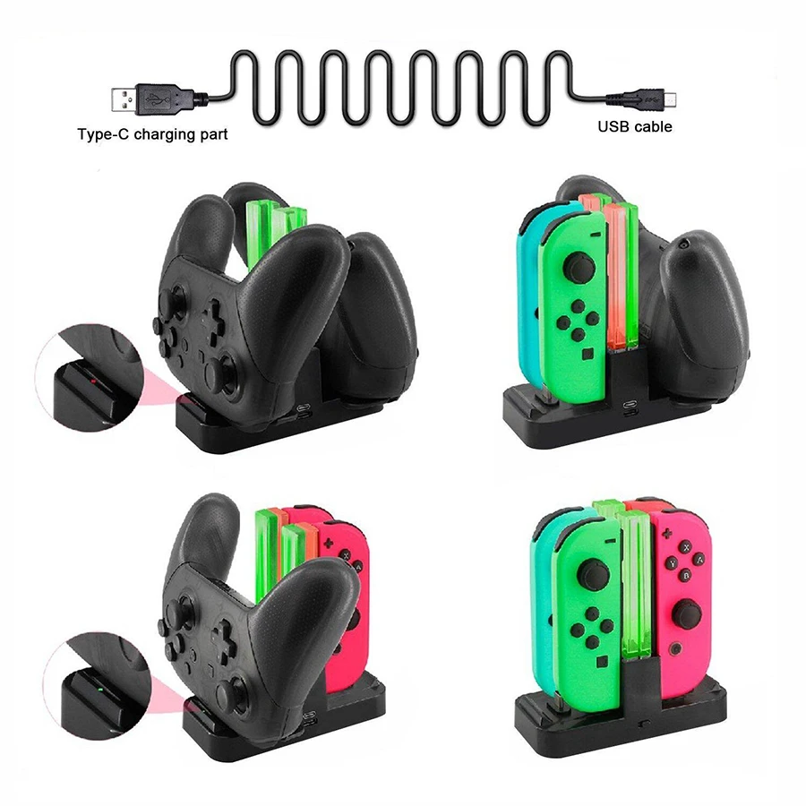 Nintend Switch Pro Controller Charger Dock Housing Station For Nintendo Switch Portable Joy Con Charger GamePad
