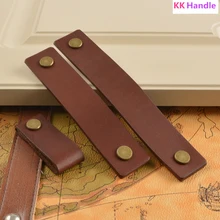 Ручки для шкафа кожаные ручки комода ящиков ручка двери кухни