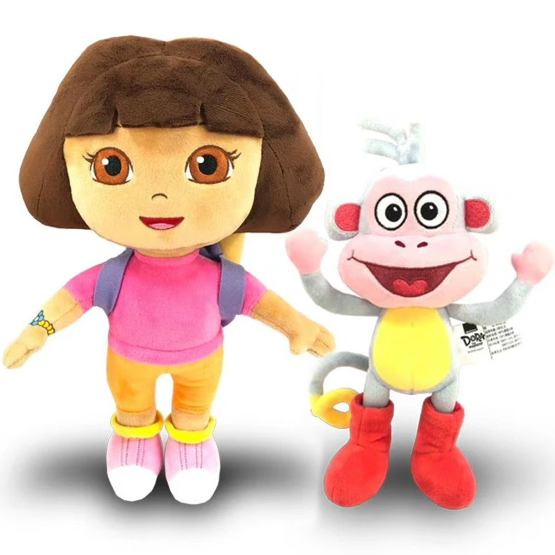 100 Genuine 26cm Dora The Explorer Monkey Fox Soft Plush Doll Backpack Rescue Bag With Map Purple Pink Color Free Shipping Movies Tv Aliexpress