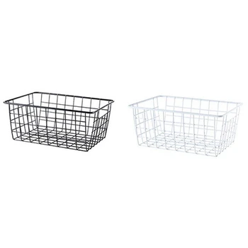 

Bathroom Basket Trendy Storage Basket in Open Wire Design Holds Cosmetics Brush Towels Etc.