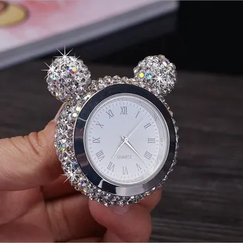 

Car Ornament Rhinestone Diamond Air conditioning Outlet Car Air Refreshing Exquisite Personality Clock Auto Perfume Clip Decor