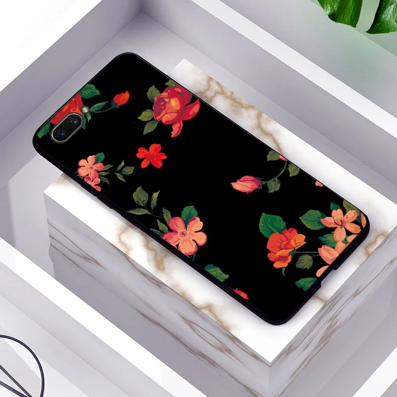 TPUBLK609 Чехол-бабочка для OPPO A5 A3S A7 AX7 чехлы с красивым цветком черные чехлы из ТПУ для OPPO K1 RX17 Neo чехол для телефона R17 Neo Coque - Цвет: TPUBLK609