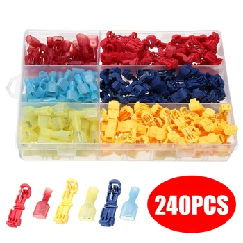 

240pieces 30mm Terminals Cable Connectors Quick Splice Lock T Taps Wire Joint Crimp Kit