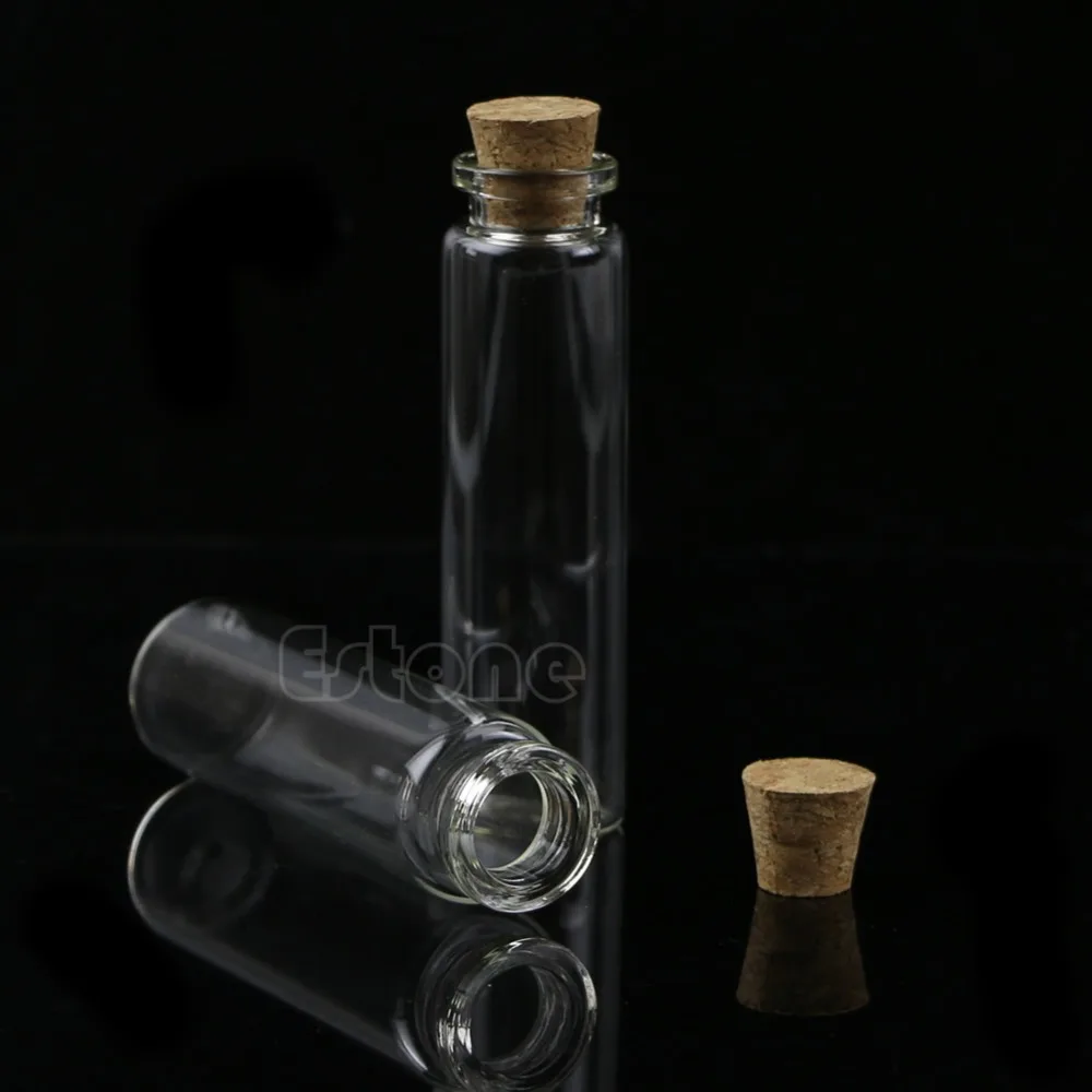 10pcs 20ml 22*80mm New Mini Glass Bottle Vial with Ck Stopper Stage Pendant